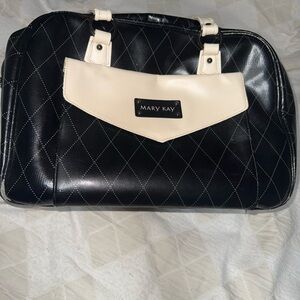 Mary Kay Black and Cream Quilted Cosmetic Bag